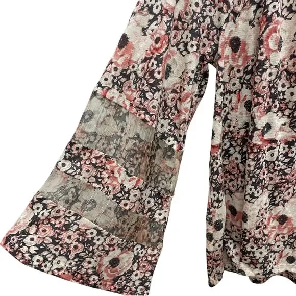 Lucky Brand Women's Printed Woven Mix Peasant Top Size 1X - Picture 5 of 12